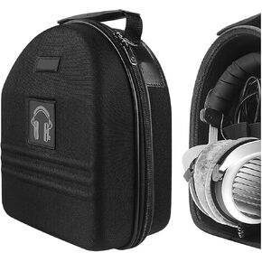 Geekria Shield Case for Large-Sized Over-Ear Headphones, Replacement Protective Hard Shell Travel Carrying Bag with Cable Storage, Compatible with Audio-Technica ATH-AD1000X, AKG K 701 (Black)