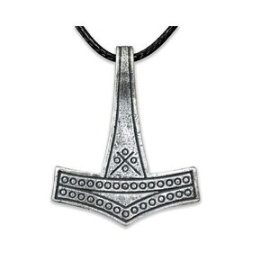 925 Sterling Silver Viking Thor Hammer Romersdal Replica Authentic Thors Mjolnir Norse Jewelry Necklace Pendant With Adjustable String For Men and Woman