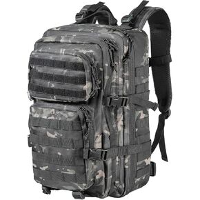35L Capacity Military Tactical Backpack Large Army 3 Day Assault Pack Molle Bag Backpacks Laptop Backpack for Men (Black Camo)