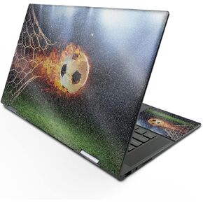 MightySkins Glossy Glitter Skin Compatible with HP Envy x360 15" (2022) - Flaming Soccer Ball | Protective, Durable High-Gloss Glitter Finish | Easy to Apply and Change Styles | Made in The USA
