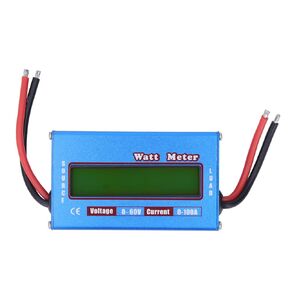 Battery Voltage Amp Meter, RC Watt Meter Precise Battery Power Analyzer RC Volt Amp Watt Tester with Digital LCD, Renewable Energy Controllers