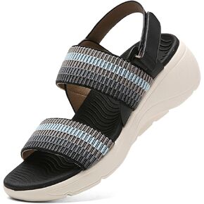 Womens Sandals with Arch Support Adjustable Walking Sandals Lightweight Comfort Sport Sandal for Women
