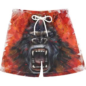 Boys Swim Trunks King Kong Furious Toddler Swim Shorts Little Boys Quick Dry Shorts Swimsuit