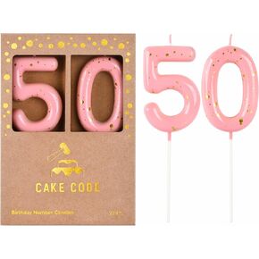2.76 Inch Classical Pink Gold 1 Number Birthday Candles, Gold Number Candles, Cake Number Candles, Party Celebration