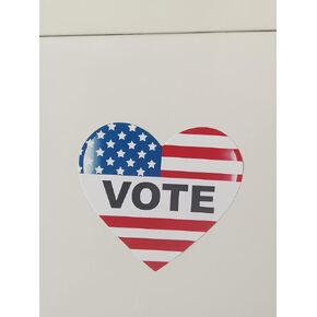 2x1.854 Inch 150PCS Vote Stickers Heart Flag Stickers Waterproof Labels