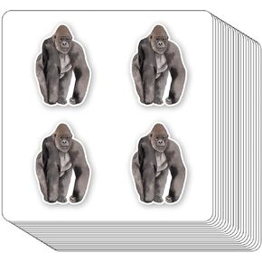 Gorilla Wild Animal Stickers 1in for Scrapbooking, Arts, Craft, Kids DIY, Calendars Journals 80-Pack