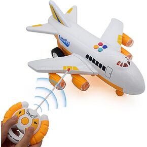 Tipmant 4CH RC Airplane Radio Remote Control Vehicle Car Electric Plane Aircraft Model Toy Music, Light Kids Birthday Gifts (Blue)