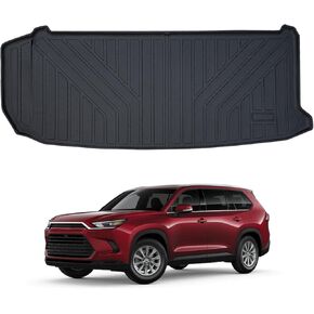 Trunk Mat Custom Fit for 2024 Toyota Grand Highlander (Include Hybrid) （No Suitable to XLE）&Fit Lexus TX,(Trunk with Speaker On The Left) TPE All Weather Cargo Liner Accessories