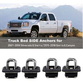 Tie Down Anchors Retractable Truck Bed Side Wall Anchors for 2007-2019 Silverado Sierra 2015-2019 Colorado & Canyon 4 Pack