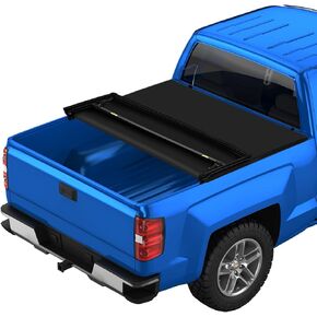 Soft Tri-Fold Truck Bed Covers, Tri-Fold Truck Bed Tonneau Cover Compatible with 2014-2019 Chevy Silverado/GMC Sierra 1500 New Body Style, Fleetside 5.8Ft Bed