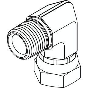 3/8" Pipe to 3/8" Pipe Swivel Elbow 90° Hydraulic Adapter