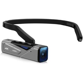 Yoidesu 4K Head Mounted Video Camera, Ultra HD 4K 60FPS Wearable Video Camcorder 20MP Hands Vlog Camera, 120° Wide Angle WiFi APP Control Anti Shake Autofocus Video Stabilizer