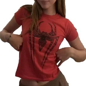 Sipder Print T Shirts for Women Short Sleeve Shirts Summer Tops Casual for Women 2024