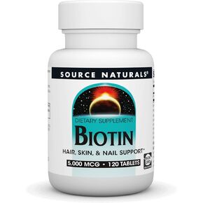 Source Naturals Biotin 5,000mcg Maximum Strength Biotin Deficiency Supplement - 120 Tablets