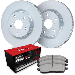R1 Concepts Front Brakes and Rotors Kit |Front Brake Pads| Brake Rotors and Pads| Optimum OEp Brake Pads and Rotors|fits 2020-2022 Nissan Kicks, Sentra