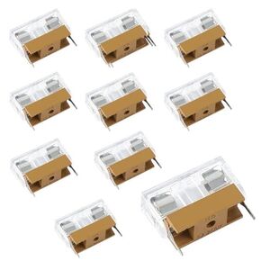 Fielect 10pcs Dual Terminals 5 X 20mm Fuse PCB Panel Mount Holder Case