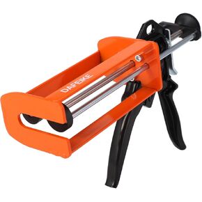 Epoxy Gun Dual Component Caulking Gun Manual Double Cartridge Caulk Gun Panel Bond Adhesive Applicator for 200 ml/6.75 fl oz Mix Ratio 1:1 and 2:1 e.g. 08115 08116, Orange