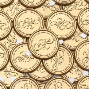 50pcs Antique Gold Wax Seal Stickers Wedding Invitation Envelope Seal Stickers, Andotopee Letter L Self-Adhesive Wax Stickers, Premade Sealing Wax Initial Alphabet Gold Stickers for Party Birthday (L)