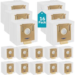 16 Pack T8 Dust Bags for Yeedi K781+ Vac Station,Disposable Replacement Dust Bag for Ecovacs Deebot Ozmo T8/T8+ T8 AIVI/N8 Pro Plus/N8 Pro/DX93/DDX96 Vacuum Cleaner,2.5L Auto-Empty Garbage Collection