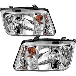 AUTOSAVER88 Headlights Compatible with 1999 2000 2001 2002 2003 2004 2005 Jetta Mk4/Bora Models only Headlamp Chrome Housing Clear Lens (Do Not Fit Models Made Before May 1999/MK5 2005 Models)