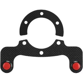 Momo Horn Button- Starting Wheel Nitrous Button Holder - Steering Wheel Horn Button,Carbon Fiber External Horn Button Kits for MOMO/OMP/Nardi/ 6 Bolts Steering Wheel(Single&Dual