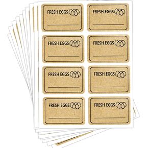 Farm Fresh Eggs Stickers,1.5x1 inch Natural Kraft Paper Writable Kitchen Egg Carton Labels for Packaging,Farm Fresh Eggs Sign Labels (504 Pcs)