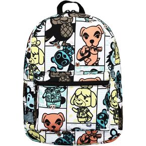 Animal Crossing Online Video Game Tile Print Sublimated Laptop Backpack