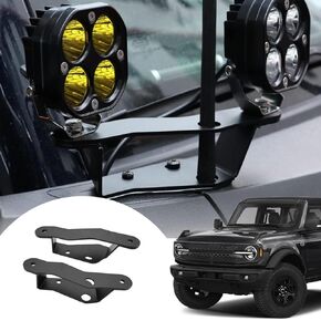 دعامات تثبيت مزدوجة على شكل عمود، دعامات إضاءة LED للخندق الجانبي، مفصل للزجاج الأمامي السفلي، طقم دعامات تثبيت للضوء لفورد برونكو للطرق الوعرة 2/4 باب 2021 2022 2023، قطعتان in Kuwait