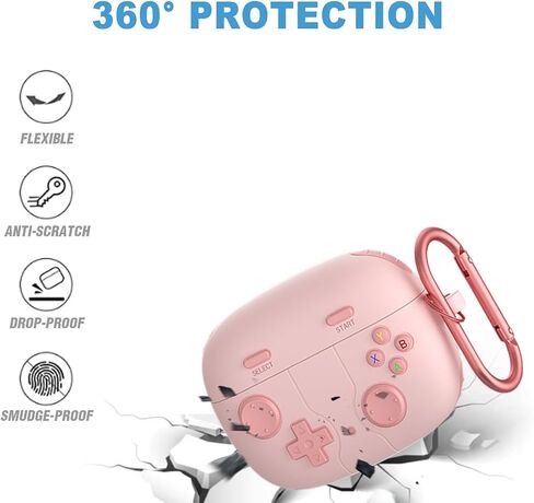 Silicone Case Compatible with JBL Vibe 200TWS/Vibe Beam with Keychain, Cute Game Soft Protective Cover for Vibe 200TWS Wireless Earbuds with Cleaning Kit in Saudi Arabia
