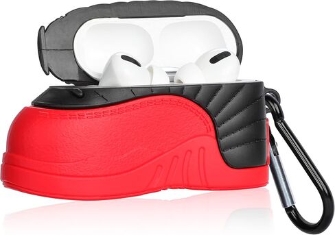 حافظة Lupct Fashion لـ AirPod Pro 2019/Pro 2 Gen 2022، حافظات تغطية لطيفة ومضحكة ورائعة للرجال والأولاد والبنات المراهقات والنساء، شخصية ممتعة ثلاثية الأبعاد عصرية وأنيقة جدًا لـ AirPods Pro Air Pods Pro (حذاء أسود أحمر) in Kuwait