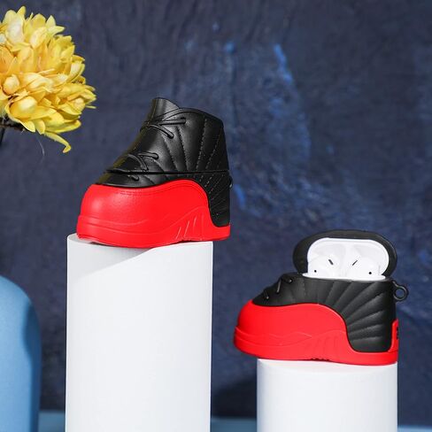 حافظة Lupct Fashion لـ AirPod Pro 2019/Pro 2 Gen 2022، حافظات تغطية لطيفة ومضحكة ورائعة للرجال والأولاد والبنات المراهقات والنساء، شخصية ممتعة ثلاثية الأبعاد عصرية وأنيقة جدًا لـ AirPods Pro Air Pods Pro (حذاء أسود أحمر) in Kuwait