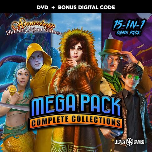Legacy Amazing Hidden Object Games for PC: Mega Pack: Complete Collections, 15 Game DVD Pack + Digital Download Codes (PC) in Kuwait