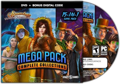 Legacy Amazing Hidden Object Games for PC: Mega Pack: Complete Collections, 15 Game DVD Pack + Digital Download Codes (PC) in Kuwait