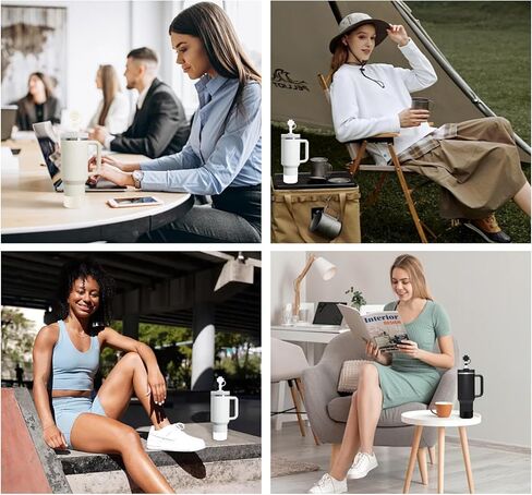 6 قطع إكسسوارات لكوب ستانلي 20-40 أونصة، 2 غطاء ماصة، 2 ماصة بديلة، 1 فرشاة ماصة، 1 حذاء متضمن، أغطية غطاء ماصة من السيليكون (كريمي) in Kuwait