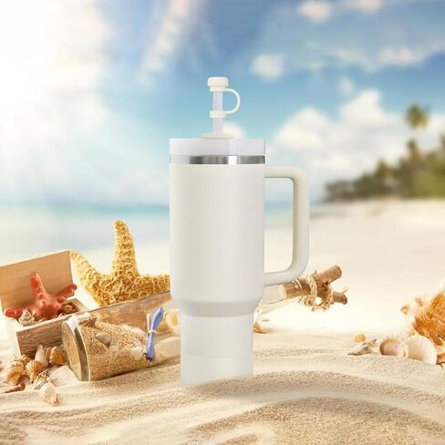 6 قطع إكسسوارات لكوب ستانلي 20-40 أونصة، 2 غطاء ماصة، 2 ماصة بديلة، 1 فرشاة ماصة، 1 حذاء متضمن، أغطية غطاء ماصة من السيليكون (كريمي) in Kuwait