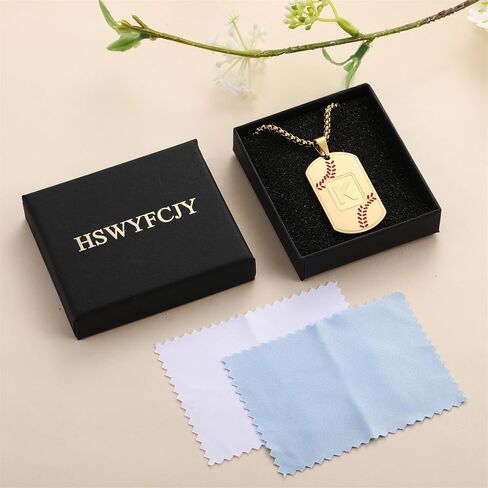 Baseball Initial Dog Tag Necklace for Men,Personalized Baseball A-Z Letter Charm Military Pendant Accessories Jewelry Gift for Boys Sports Athletes in Saudi Arabia