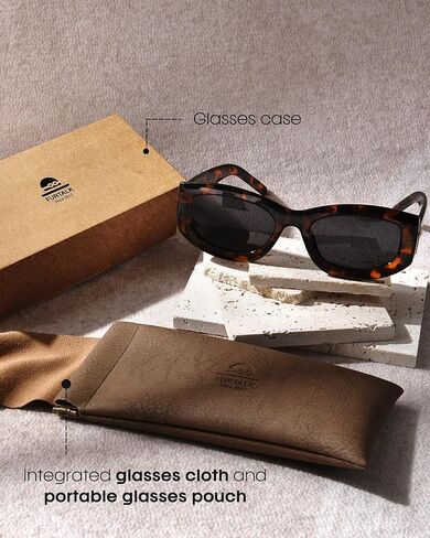 FURTALK Retro Polarized Sunglasses for Women Rectangular Cateye Classic UV400 Protection FT2314 in Kuwait