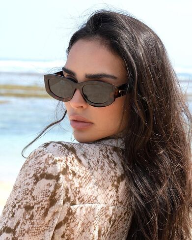 FURTALK Retro Polarized Sunglasses for Women Rectangular Cateye Classic UV400 Protection FT2314 in Kuwait