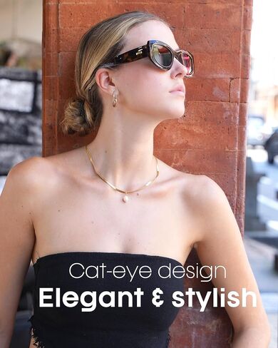 FURTALK Retro Polarized Sunglasses for Women Rectangular Cateye Classic UV400 Protection FT2314 in Kuwait