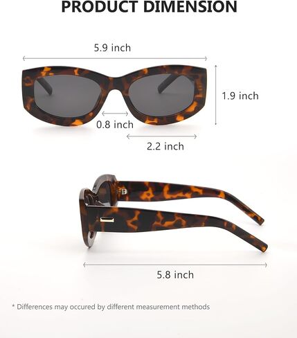 FURTALK Retro Polarized Sunglasses for Women Rectangular Cateye Classic UV400 Protection FT2314 in Kuwait