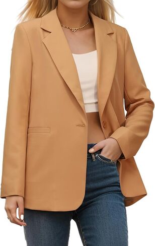 Womens Casual Blazers Long Sleeve Fashion Suit Jacket Open Front Lapel Collar Cardigan in Kuwait