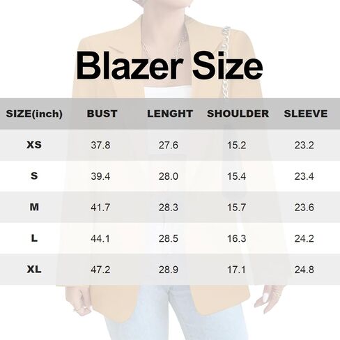 Womens Casual Blazers Long Sleeve Fashion Suit Jacket Open Front Lapel Collar Cardigan in Kuwait