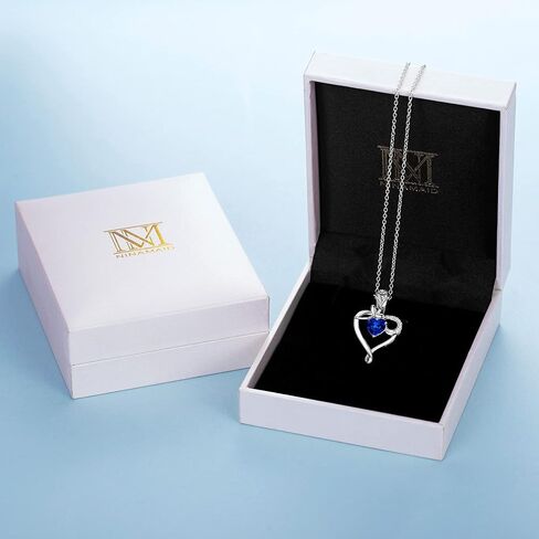 Heart Necklace Birthstone Necklaces for Women 925 Sterling Silver Jewelry Pendant Necklace Rose flower Mother Daughter Necklace for Mom Women Grandma Her Girlfriend in Saudi Arabia
