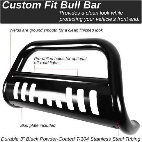 DNA Motoring BURB-012-SS BURB012SS 3" Front Bumper Push Bull Bar in Saudi Arabia