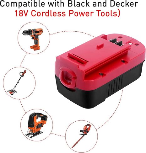 Upgraded to 3.6Ah Ni-Mh HPB18 Replacement for Balck and Decker 18 Volt Battery Compatible with Black and Decker 18V HPB18 244760-00 A1718 FS18FL FSB18 Firestorm 18 Volt Cordless Power Tools (Red) in Saudi Arabia