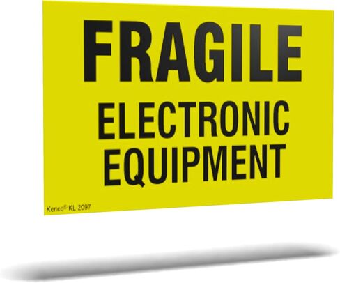 Kenco 3" X 5" Fragile Electronic Equipment Fluorescent Shipping Label Stickers - 500 Permanent Adhesive Labels Per Roll in Kuwait