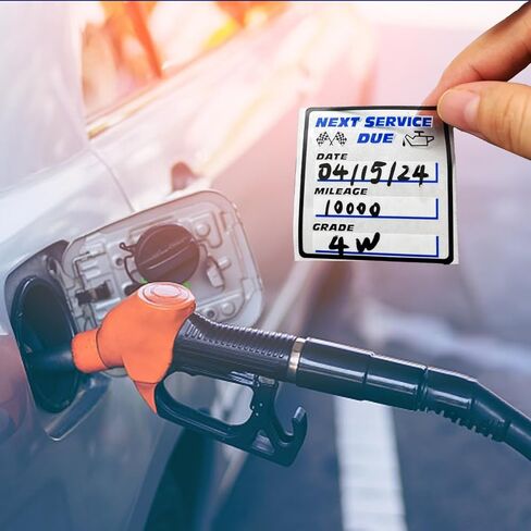 250 قطعة من ملصقات تغيير الزيت، 2 * 2 بوصة ملصقات نافذة تغيير الزيت، تذكير بتغيير زيت الزجاج الأمامي للنافذة، تذكير مستحق للخدمة، ملصقات مستحقة للخدمة التالية لنافذة السيارة التلقائية in Kuwait