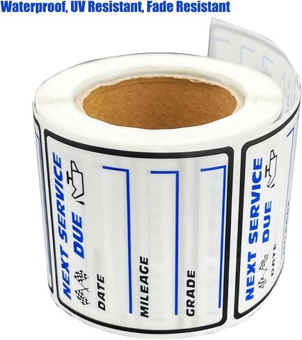 250 قطعة من ملصقات تغيير الزيت، 2 * 2 بوصة ملصقات نافذة تغيير الزيت، تذكير بتغيير زيت الزجاج الأمامي للنافذة، تذكير مستحق للخدمة، ملصقات مستحقة للخدمة التالية لنافذة السيارة التلقائية in Kuwait