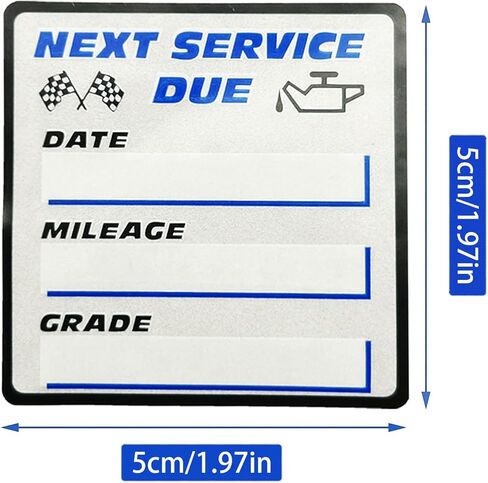 250 قطعة من ملصقات تغيير الزيت، 2 * 2 بوصة ملصقات نافذة تغيير الزيت، تذكير بتغيير زيت الزجاج الأمامي للنافذة، تذكير مستحق للخدمة، ملصقات مستحقة للخدمة التالية لنافذة السيارة التلقائية in Kuwait