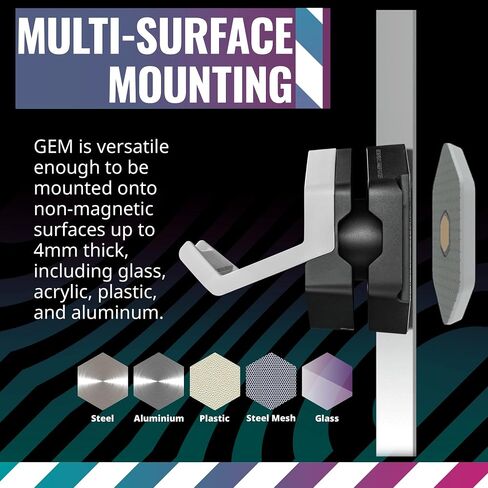 Cooler Master MasterAccessory GEM White Magnetized Multi-Surface Mounting Gaming Storage, Peripherals, Gamepads, Headsets, VR Headsets, Mobile Phones, Rubberized Protective Arms (MCA-U000R-WPHK00) in Saudi Arabia